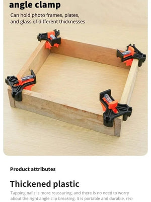 Planet Gates 1 Set of 4 PCS 4 PCS 90° Woodworking Angle Clamps, Right Angle Clamp Holder with Adjustable Hand Tools for Woodworking Project Picture Frames