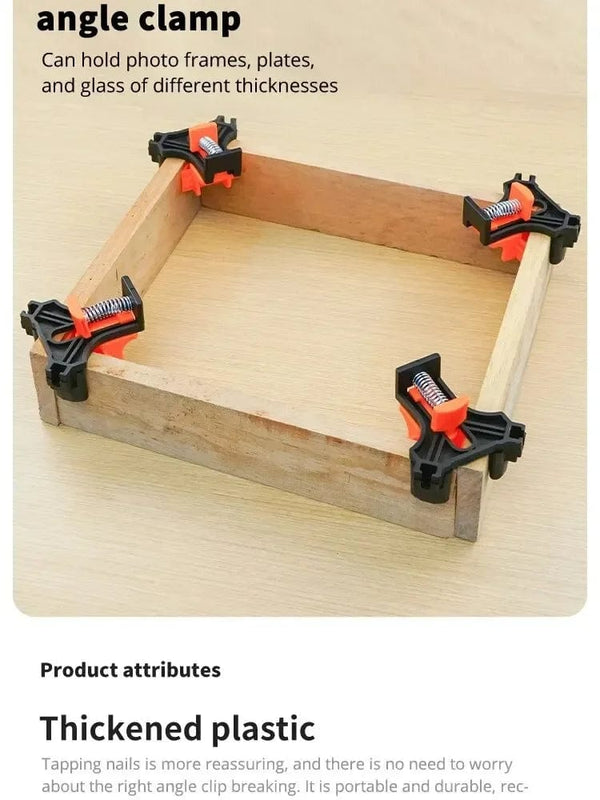 Planet Gates 1 Set of 4 PCS 4 PCS 90° Woodworking Angle Clamps, Right Angle Clamp Holder with Adjustable Hand Tools for Woodworking Project Picture Frames