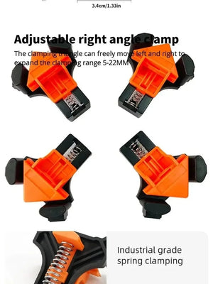 Planet Gates 1 Set of 4 PCS 4 PCS 90° Woodworking Angle Clamps, Right Angle Clamp Holder with Adjustable Hand Tools for Woodworking Project Picture Frames