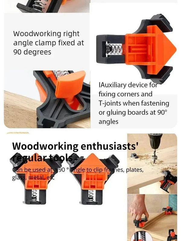 Planet Gates 1 Set of 4 PCS 4 PCS 90° Woodworking Angle Clamps, Right Angle Clamp Holder with Adjustable Hand Tools for Woodworking Project Picture Frames