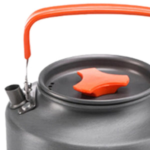 Planet Gates 1 Set Outdoor Pots Pans Camping Cookware Picnic Cooking Set Non-stick Tableware With Foldable Spoon Fork Knife Kettle Cup