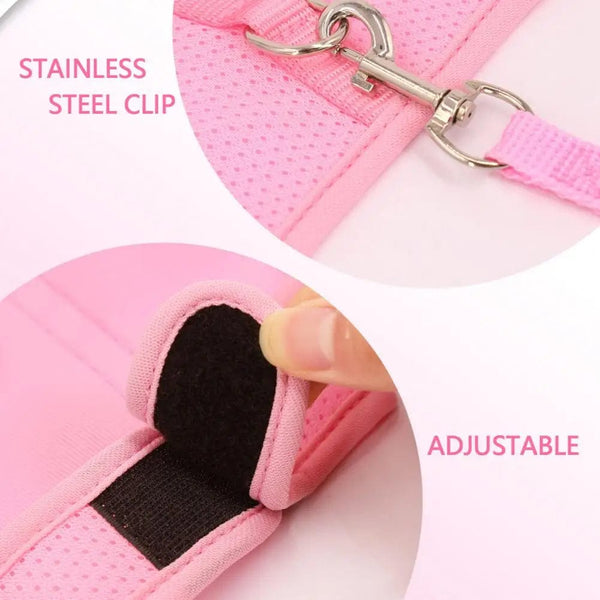 Planet Gates 1 Set Pet Rabbit Harness Training Traction Leash Stylish Bow Decoration Small Pets Rabbit Traction Harness for Outdoor Walking