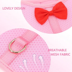 Planet Gates 1 Set Pet Rabbit Harness Training Traction Leash Stylish Bow Decoration Small Pets Rabbit Traction Harness for Outdoor Walking