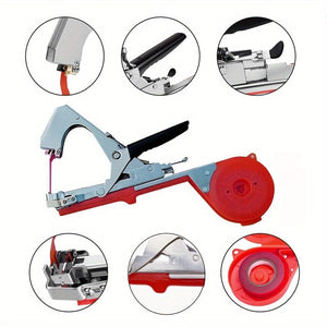 Planet Gates 1 Set Plant Tying Machine Tool For Grapes, Raspberries, Tomatoes And Vine Vegetables, With 10/20 Rolls Tapes, Staples And Replacement Blades