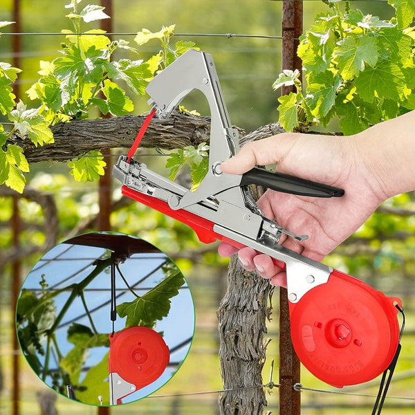 Planet Gates 1 Set Plant Tying Machine Tool For Grapes, Raspberries, Tomatoes And Vine Vegetables, With 10/20 Rolls Tapes, Staples And Replacement Blades