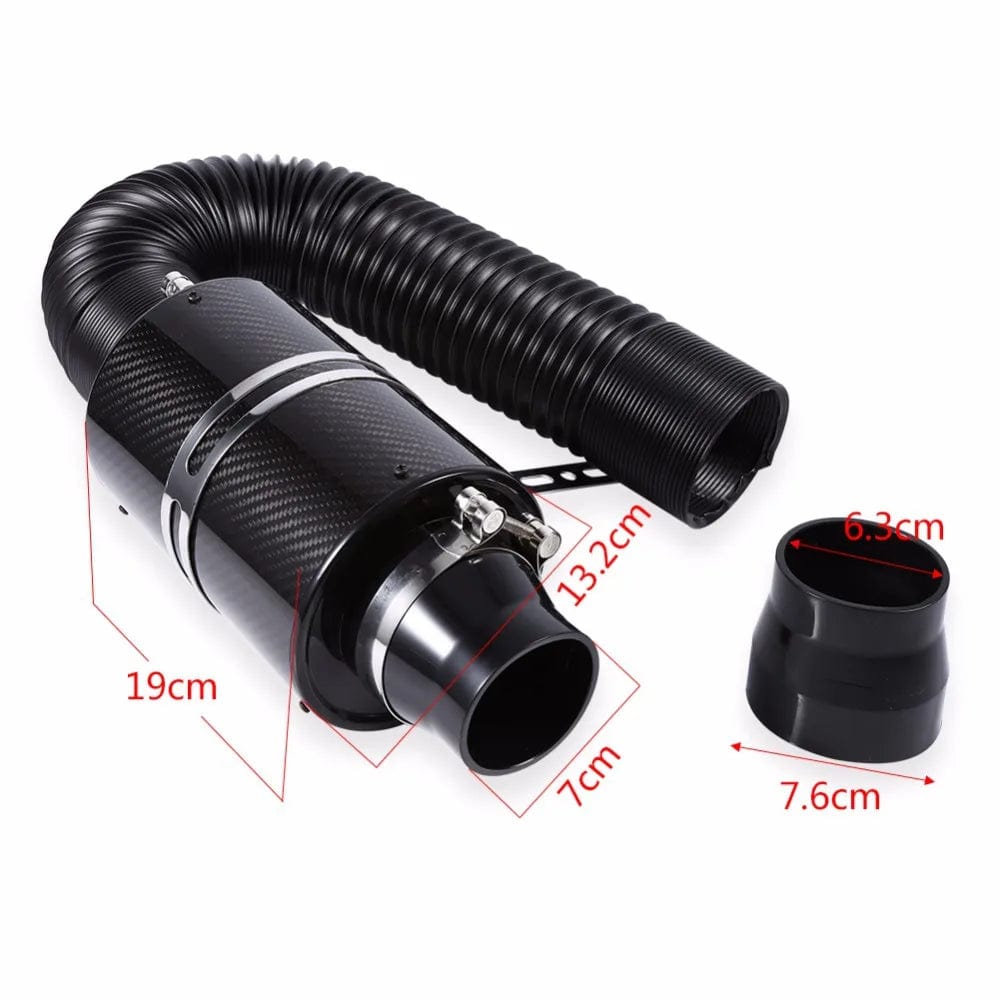 Planet Gates CHINA 1 Set Universal Car 3 Inch Carbon Fibre Cold Air Filter Feed Enclosed Intake Induction Pipe Hose Kit Universal