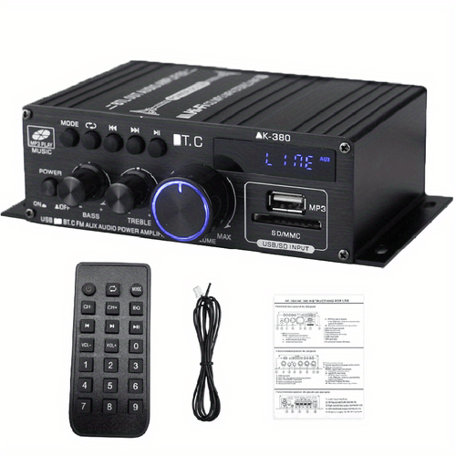 Planet Gates 1 Set Upgraded Version 1 Set, Car MP3 Mini Amplifier HIFI Power 800W 2 Channels Wireless Audio Stereo Amp Home Cars FM