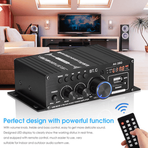 Planet Gates 1 Set Upgraded Version 1 Set, Car MP3 Mini Amplifier HIFI Power 800W 2 Channels Wireless Audio Stereo Amp Home Cars FM