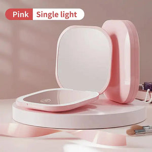 Planet Gates 1 Sides Light Compact Led Makeup Mirror With Light 1X/3X Magnifying Pocket Portable Travel Foldable Cosmetic Vanity Mirrors Gifts for Women