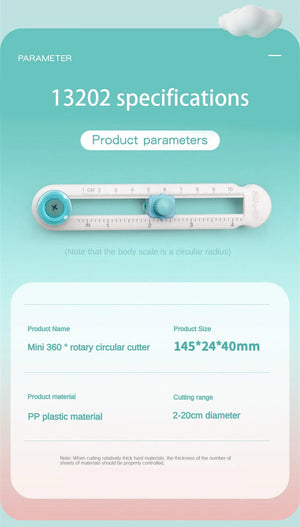 Planet Gates 1 Spare Cutter Head Round Cutting Knife DIY Compass Circle Cutter 360 Adjustable Scrapbooking Cutters Circular Paper Scrapbooking Cards Cutters