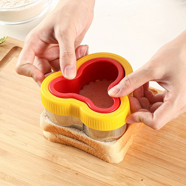 Planet Gates 1 stainless steel bear shaped cutting mold, sandwich cutting mold with hand protector, bread mold, multifunctional sandwich, toast, fruit cutting mold, biscuit mold, DIY baking mold