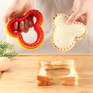 Planet Gates 1 stainless steel bear shaped cutting mold, sandwich cutting mold with hand protector, bread mold, multifunctional sandwich, toast, fruit cutting mold, biscuit mold, DIY baking mold