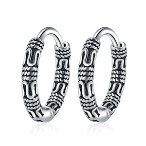 Planet Gates 1 Vintage 925 Sterling Silver Hoop Earrings Pattern Earring For Women Silver Jewelry Korea New