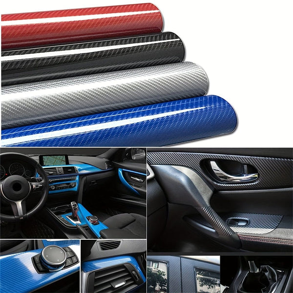 Planet Gates 10*152cm/3.93*59.84in 7D Car Sticker Glossy Carbon Fiber Vinyl Film Car Interior Wrap Sticker Car Home Door Decals