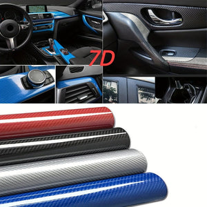 Planet Gates 10*152cm/3.93*59.84in 7D Car Sticker Glossy Carbon Fiber Vinyl Film Car Interior Wrap Sticker Car Home Door Decals