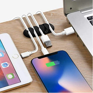 Planet Gates 10/1Pcs Self-adhesive Cable Clips Silicone USB Cable Holder Organizer Wire Cord Management Clips for Home Office Desktop Tidy