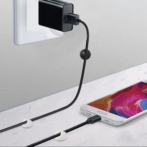 Planet Gates 10/1Pcs Self-adhesive Cable Clips Silicone USB Cable Holder Organizer Wire Cord Management Clips for Home Office Desktop Tidy