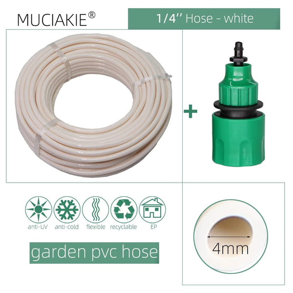 Planet Gates 10/20/25/40 Meter 4/7mm Garden Water Hose with Quick Connector Micro Drip Misting Irrigation Tubing Pipe PVC Hose 1/4'' New Hose