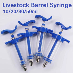 Planet Gates 10/20/30/50ml Veterinary Tool Vaccine Syringe with 10 Needles for Farm Livestock Pig Cattle Sheep Chicken Pinhead Injection Tool