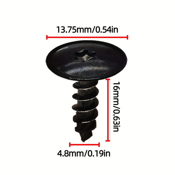 Planet Gates 10/20pcs 5mm Black Torx Screw Car Engine Under Cover Splash Guard Self-tapping Screws For AUDI A4 A3 A5 A6 A7 A8 Q5 FOR VW Accessories Automobile