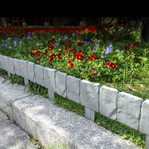Planet Gates 10/20pcs, Imitation Gray Stone Garden Edging Borders, Plastic Edges For Garden Beautification, Small Garden Fence Frames Flower Bed Borders, Garden Yard Decoration
