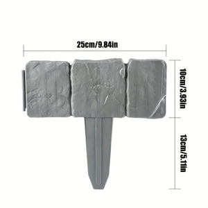 Planet Gates 10/20pcs, Imitation Gray Stone Garden Edging Borders, Plastic Edges For Garden Beautification, Small Garden Fence Frames Flower Bed Borders, Garden Yard Decoration