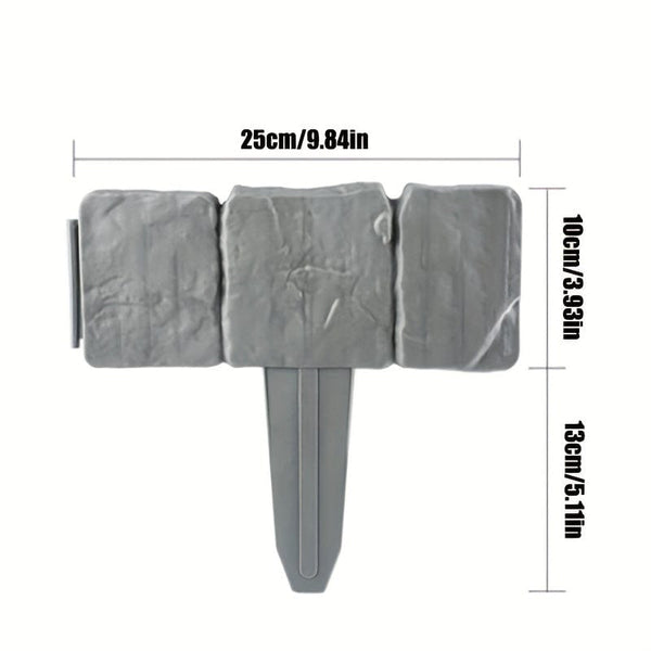 Planet Gates 10/20pcs, Imitation Gray Stone Garden Edging Borders, Plastic Edges For Garden Beautification, Small Garden Fence Frames Flower Bed Borders, Garden Yard Decoration