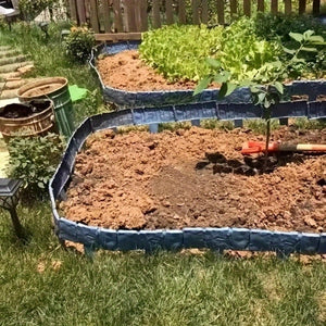 Planet Gates 10/20pcs, Imitation Gray Stone Garden Edging Borders, Plastic Edges For Garden Beautification, Small Garden Fence Frames Flower Bed Borders, Garden Yard Decoration