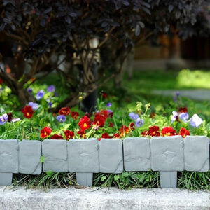 Planet Gates 10/20pcs, Imitation Gray Stone Garden Edging Borders, Plastic Edges For Garden Beautification, Small Garden Fence Frames Flower Bed Borders, Garden Yard Decoration