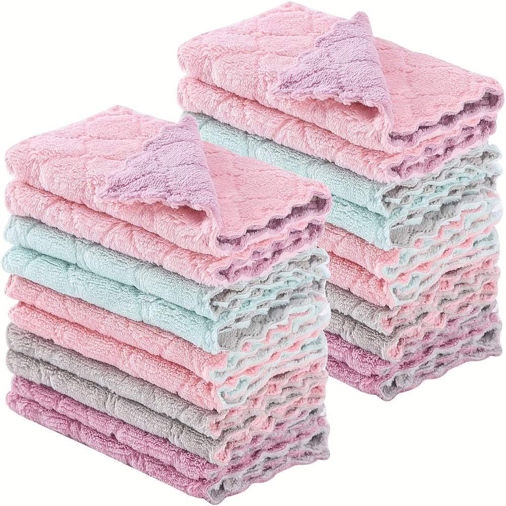 Planet Gates 10/20pcs Kitchen Towels And Dishcloths Rag Set 9.4in*5.5in Small Dish Towels For Washing Dishes Dish Rags For Everyday Cooking Baking-Random Color
