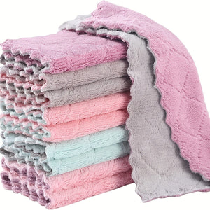 Planet Gates 10/20pcs Kitchen Towels And Dishcloths Rag Set 9.4in*5.5in Small Dish Towels For Washing Dishes Dish Rags For Everyday Cooking Baking-Random Color