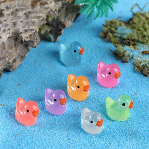 Planet Gates 10/20PCS Luminous Mini Ducks Moss Microlandscape Miniature Duck Figurines Fairy Garden Accessories Home Decor Glow Dark Toys