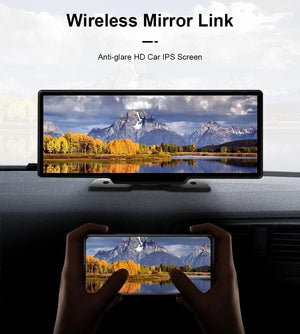 Planet Gates 10.26" Dash Cam 4K 3840x2160 Wireless Carplay & Android Auto Navigation Voice Control Car DVR Rearview Camera BT Monitor Screen