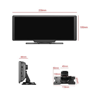 Planet Gates 10.26" Dash Cam 4K 3840x2160 Wireless Carplay & Android Auto Navigation Voice Control Car DVR Rearview Camera BT Monitor Screen