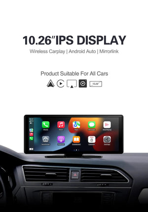 Planet Gates 10.26 inch-Cam XUDA Universal 10.26 Inch Car Radio Multimedia WIFI Video Player Wireless Carplay & Android Auto for Apple Or Android MP5 Player