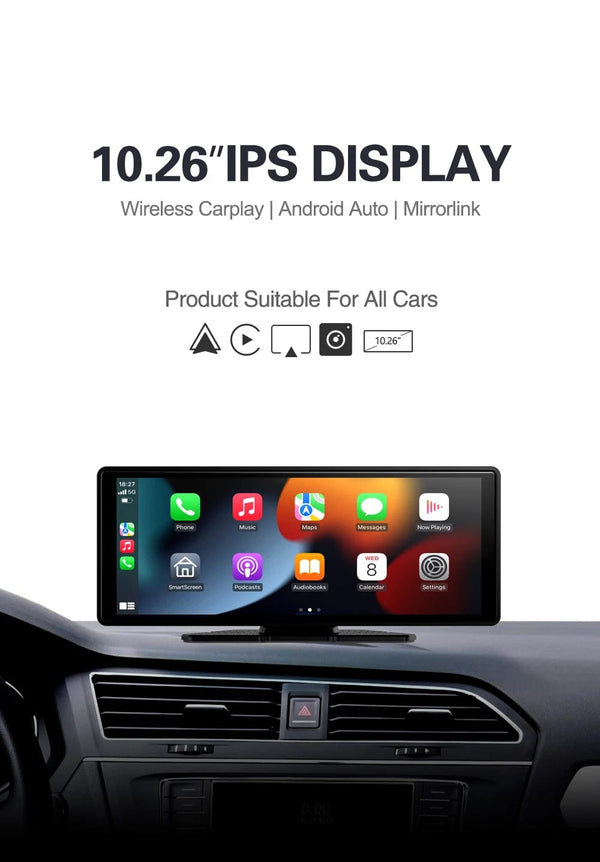 Planet Gates 10.26 inch-Cam XUDA Universal 10.26 Inch Car Radio Multimedia WIFI Video Player Wireless Carplay & Android Auto for Apple Or Android MP5 Player