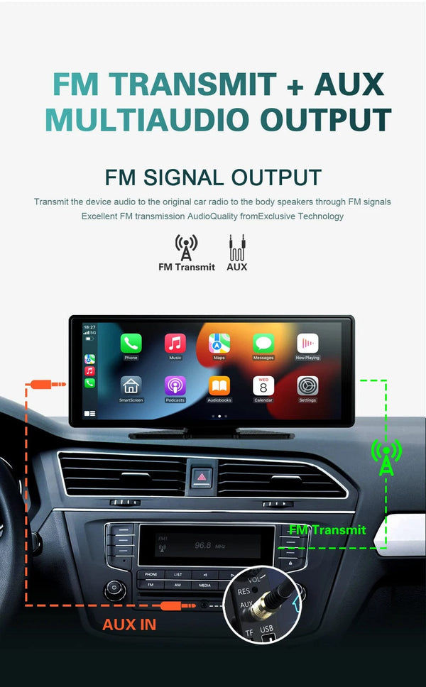 Planet Gates 10.26 inch-Cam XUDA Universal 10.26 Inch Car Radio Multimedia WIFI Video Player Wireless Carplay & Android Auto for Apple Or Android MP5 Player