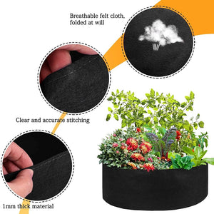 Planet Gates 10/40/50/100 Gallons fabric garden raised bed round planting container grow bags fabric planter pot for plants nursery pot