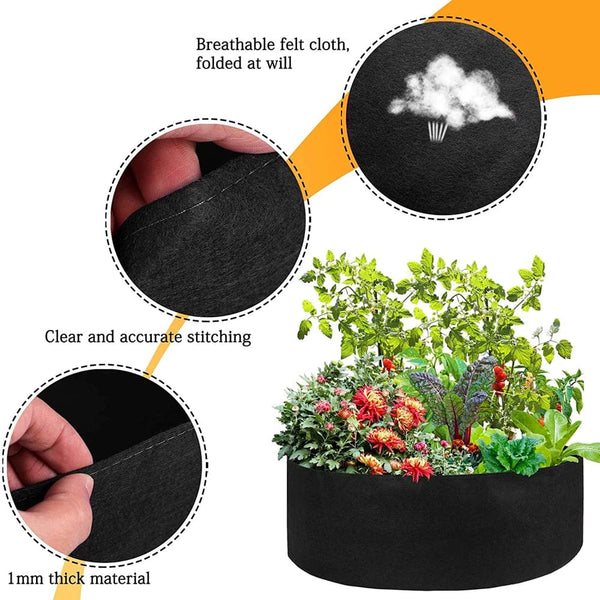 Planet Gates 10/40/50/100 Gallons fabric garden raised bed round planting container grow bags fabric planter pot for plants nursery pot