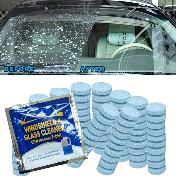 Planet Gates 10/40pcs Solid Cleaner Car Windscreen Wiper Effervescent Tablets, Glass Toilet Cleaning Car Accessories