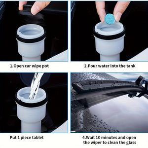 Planet Gates 10/40pcs Solid Cleaner Car Windscreen Wiper Effervescent Tablets, Glass Toilet Cleaning Car Accessories