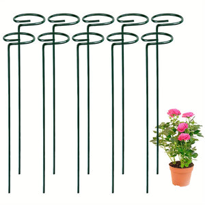 Planet Gates 10 4pcs/10pcs Garden Plant Stakes, Garden Metal Single Stem Plant Support, Garden Flower Support For Tomatoes, Orchid, Peony, Rose