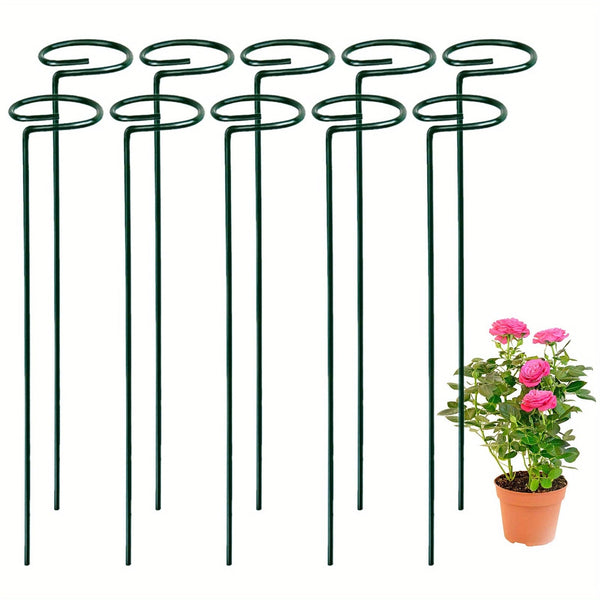Planet Gates 10 4pcs/10pcs Garden Plant Stakes, Garden Metal Single Stem Plant Support, Garden Flower Support For Tomatoes, Orchid, Peony, Rose