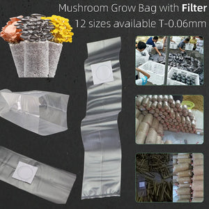 Planet Gates 10-50PCS PP Mushroom Spawn Grow Bags Spawn Media Grow Substrate High Temp Pre Sealable Garden Supplies Planting Ventilate Bags