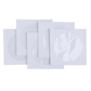 Planet Gates 10/50PCS White 12.5*12.5CM CD DVD Disc Paper Sleeves Envelopes Storage Clear Window Case Flap White Folded Paper Bag CD Sleeves