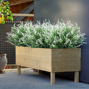 Planet Gates 10 Bundles Artificial Lavender Flowers Outdoor UV Resistant Fake Flowers No Fade Faux Plastic Plants Garden Porch Window Box Decorating Indoor Outside Hanging Planter Home Kitchen Office Wedding Garden Decor