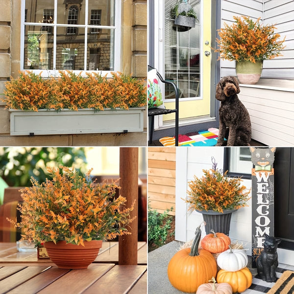 Planet Gates 10 Bundles Artificial Lavender Flowers Outdoor UV Resistant Fake Flowers No Fade Faux Plastic Plants Garden Porch Window Box Decorating Indoor Outside Hanging Planter Home Kitchen Office Wedding Garden Decor