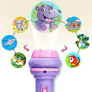 Planet Gates 10 Cards Cartoon Projection Flashlight 80 Patterns Creative Children Flashlight Toy Projector Baby Toys Bedtime Story Book Toy