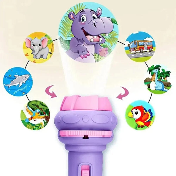 Planet Gates 10 Cards Cartoon Projection Flashlight 80 Patterns Creative Children Flashlight Toy Projector Baby Toys Bedtime Story Book Toy