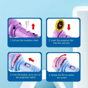 Planet Gates 10 Cards Cartoon Projection Flashlight 80 Patterns Creative Children Flashlight Toy Projector Baby Toys Bedtime Story Book Toy